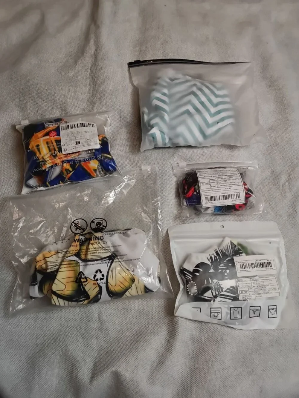 5 Pc Lot Men's Bathing Suit XXL Swimming Briefs Swim Trunks Swimwear NWT wolf